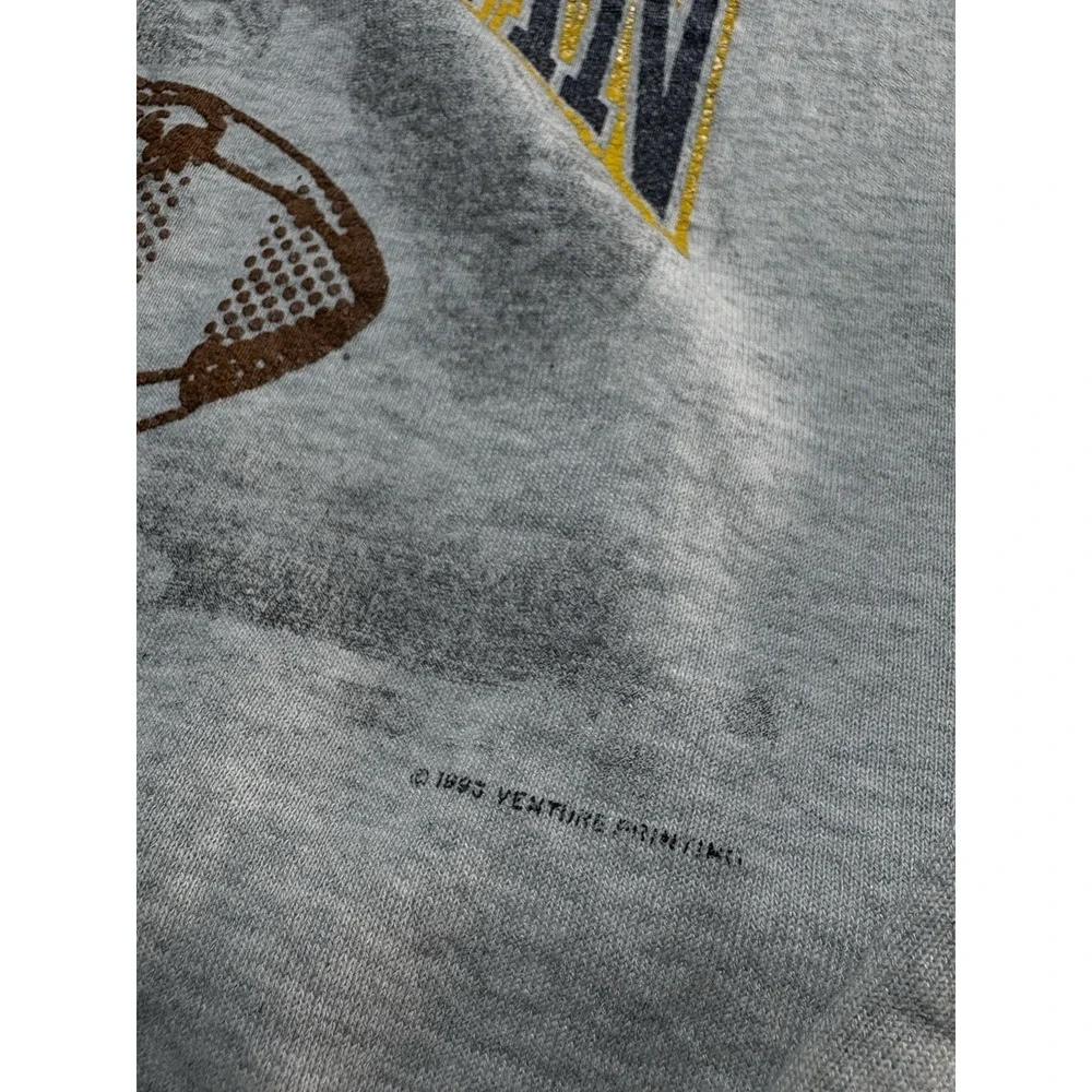 Vintage Michigan Wolverines Football Crewneck Sweatshirt Mens Large Gray 90s USA - Picture 4 of 16